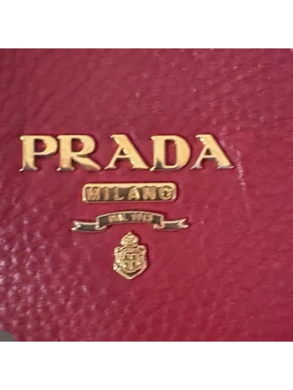 Prada Red Pebbled Leather Satchel Handbag